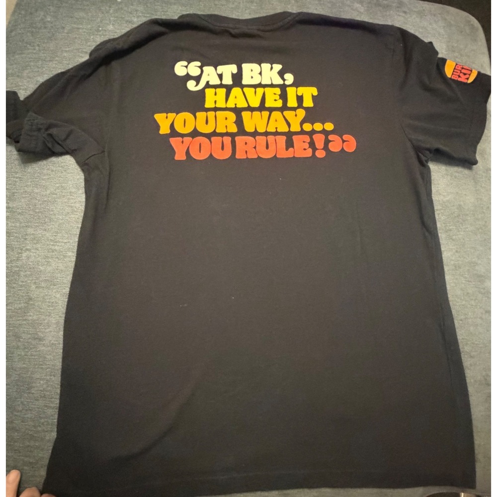 Burger King You Rule Have It Your Way Black Graphic T-Shirt Mens Employee Promo